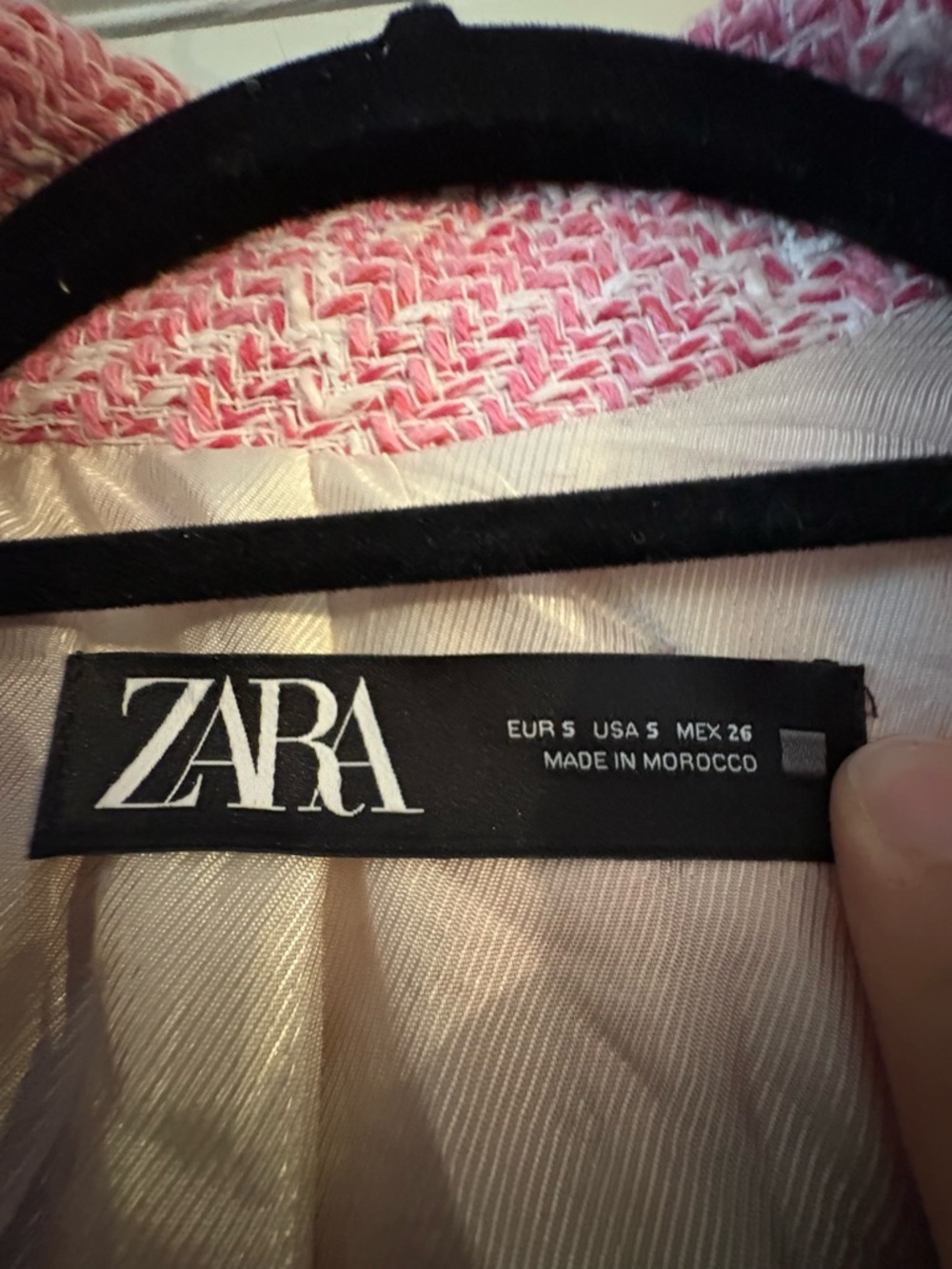 Zara Pink Tweed Double-Breasted Pea Coat - Picture 4 of 4